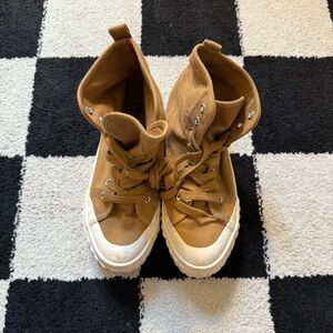 Tan High-Top Sneakers